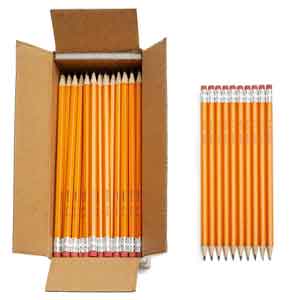 150 HB pencils with erasers